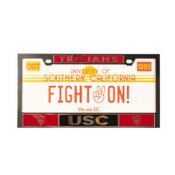 USC Trojans Shield Trojans Black w/ Chrome Inserts License Plate Frame